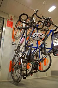 multi-modal bike travel, bicycle touring in europe; bike on train